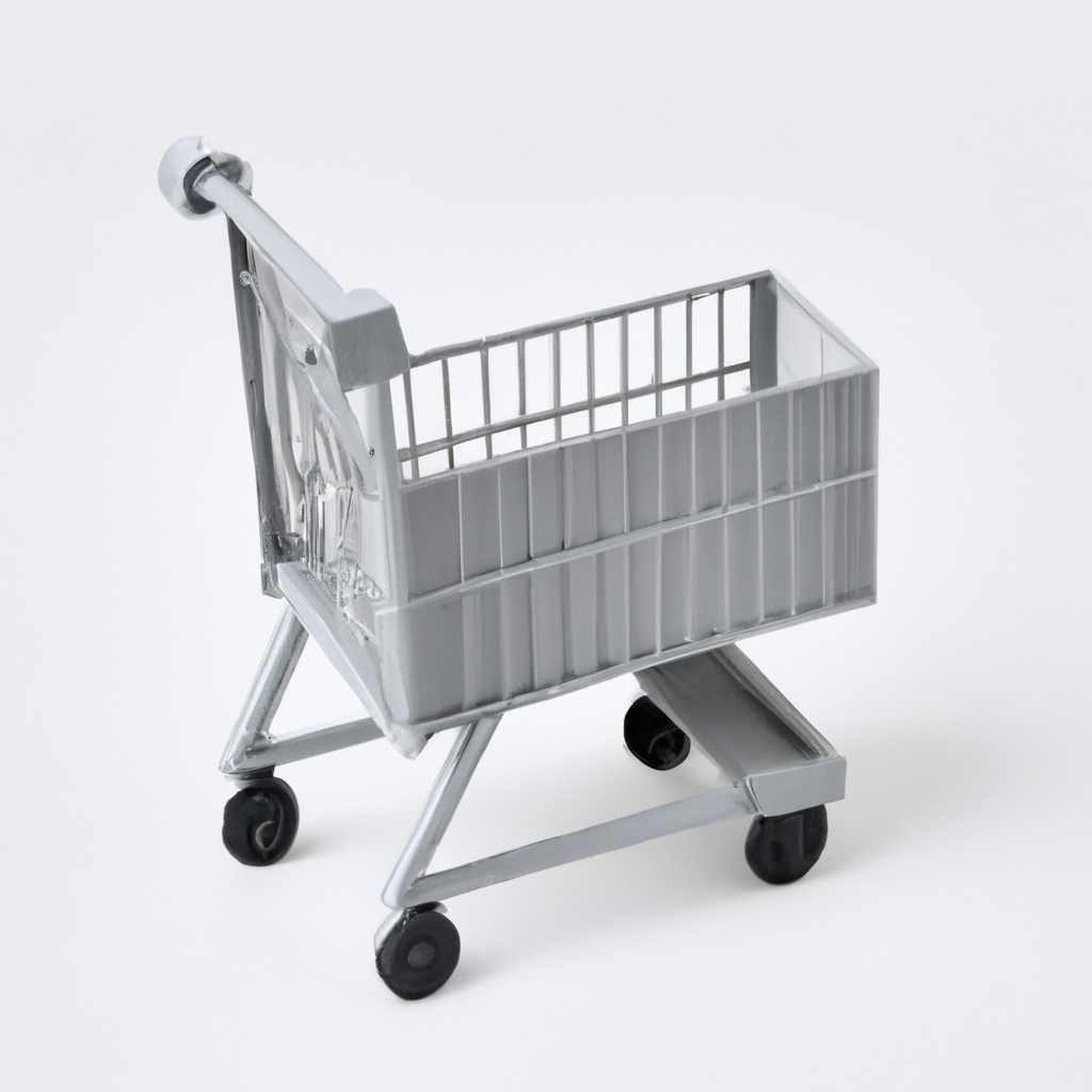 Empty shopping cart box 3D illustration